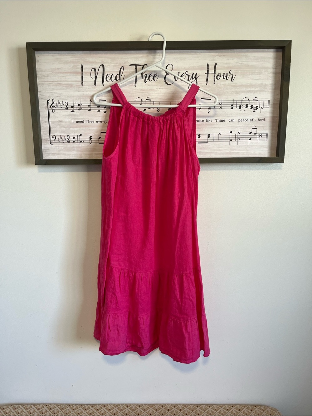 Women’s Hot Pink Mini Sundress - Sleeveless Casual Dress